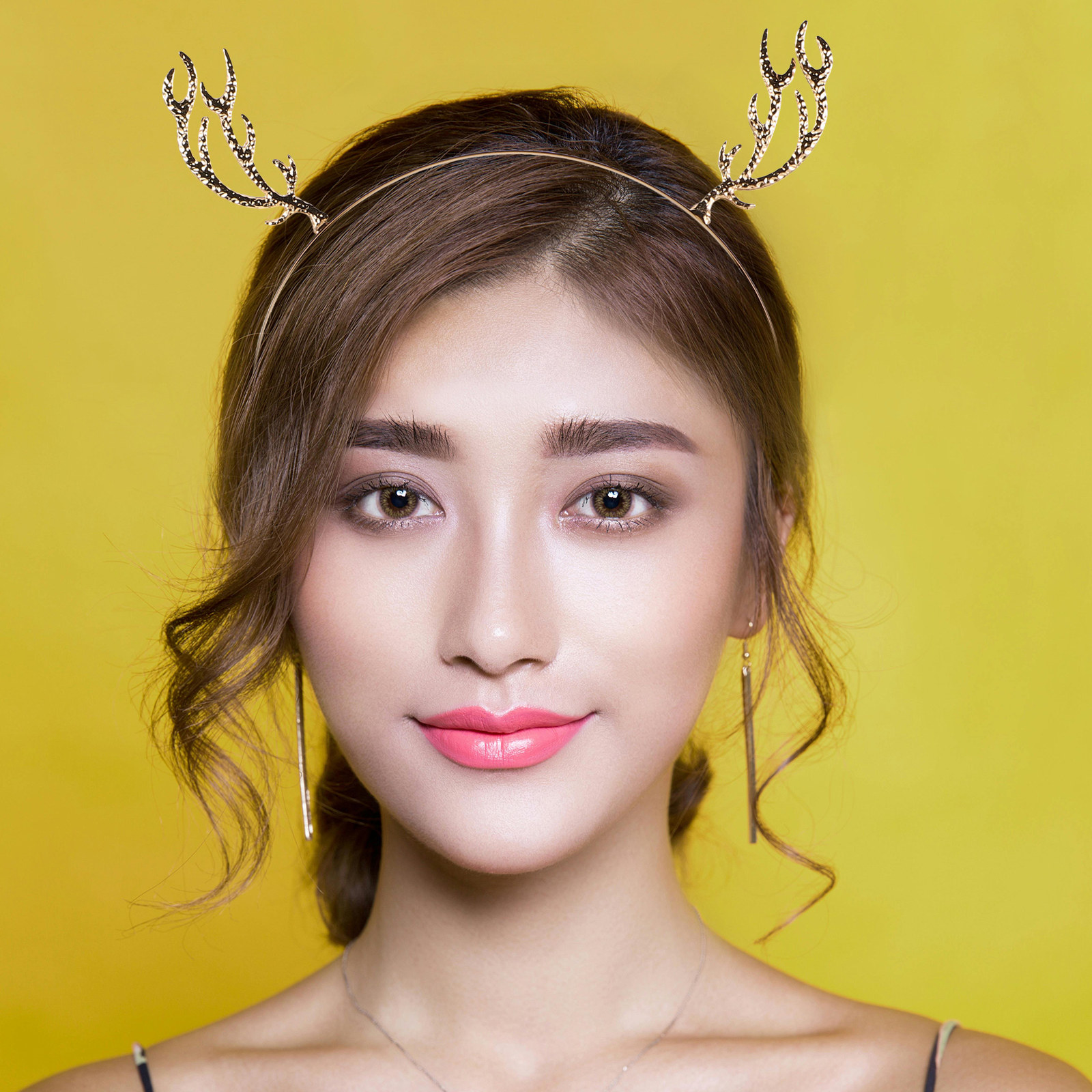 Reindeer Antlers Headband - Metalowa opaska do włosów z cyrkoniami,