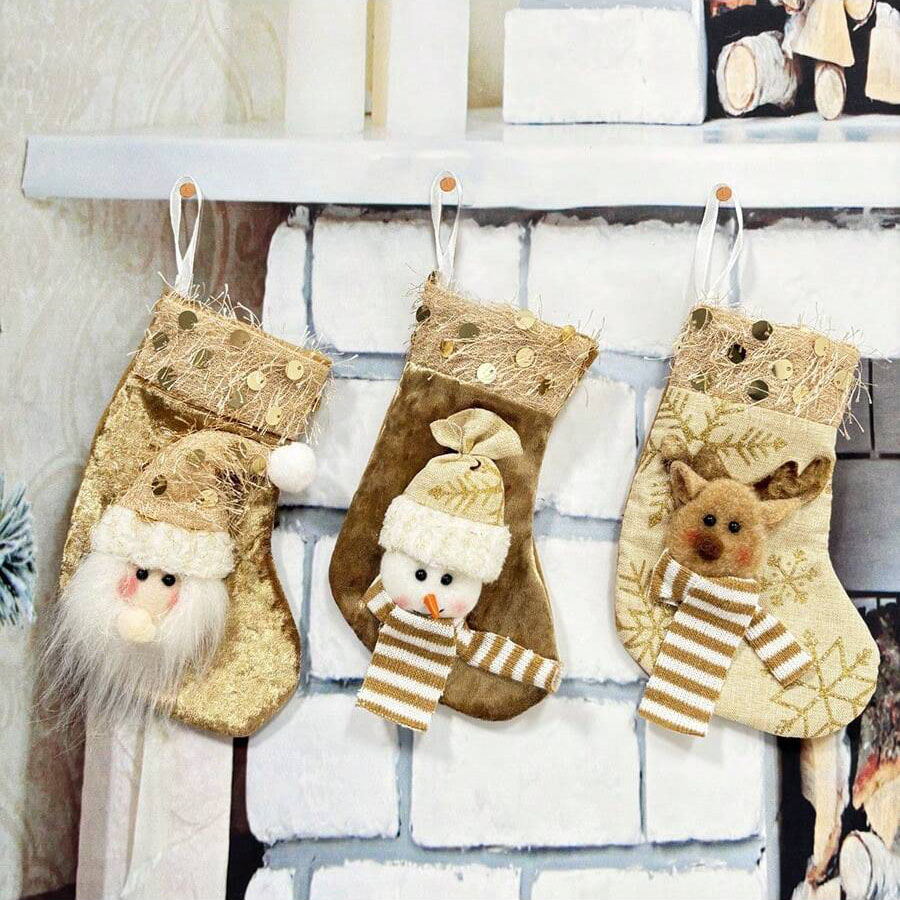 3 sztuki świątecznych skarpet  – Christmas Stocking Hanging recenzja i cena