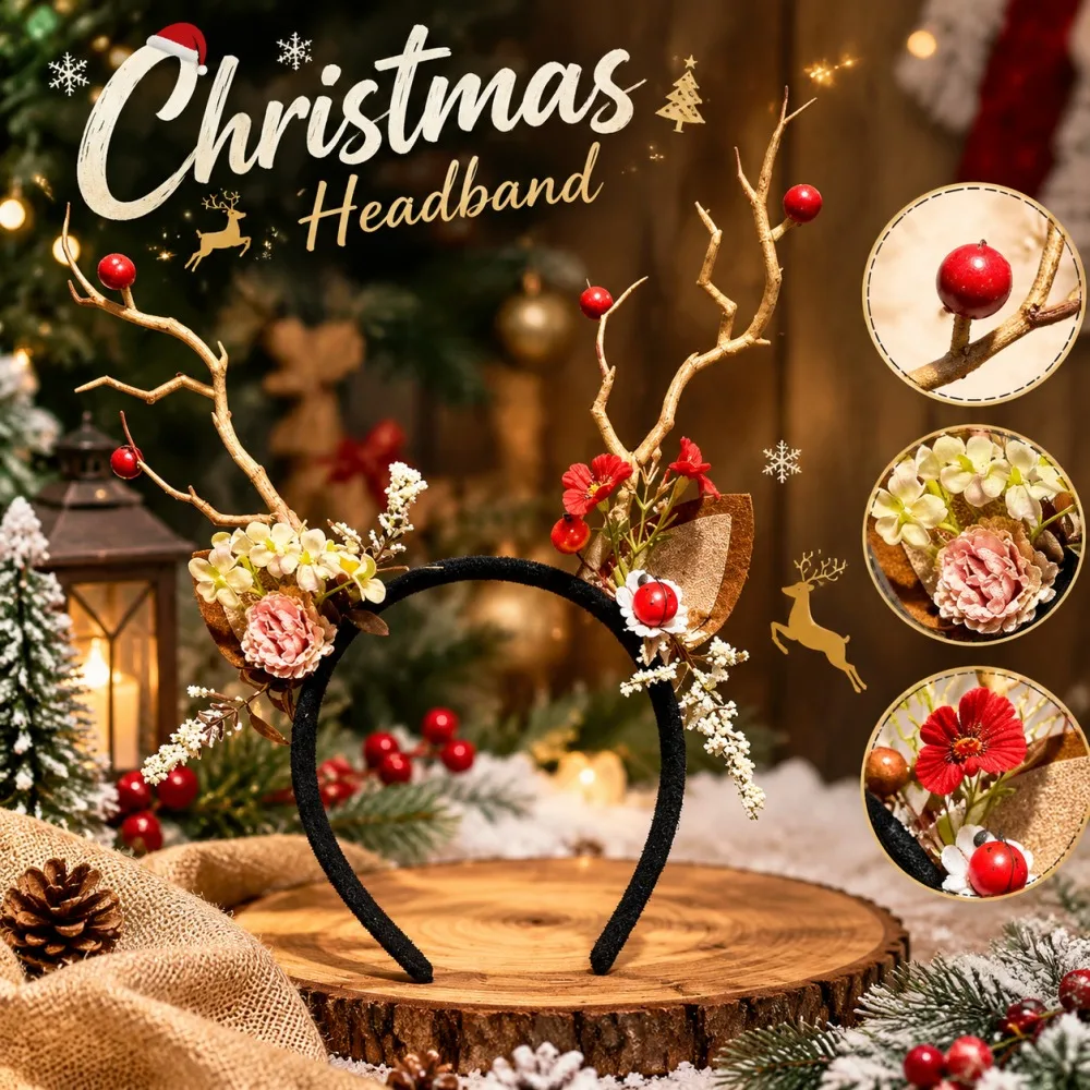 Świąteczna opaska do włosów z  – Reindeer Antlers Headband recenzja i cena