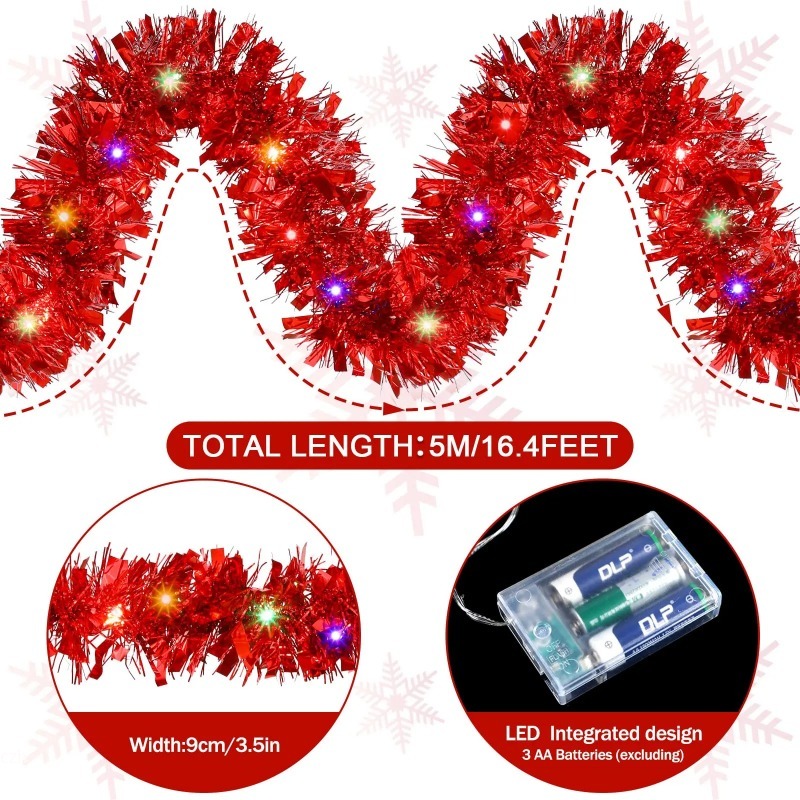 1 szt. 5-metrowa świąteczna gi – Tinsel Garland Decoration recenzja i cena