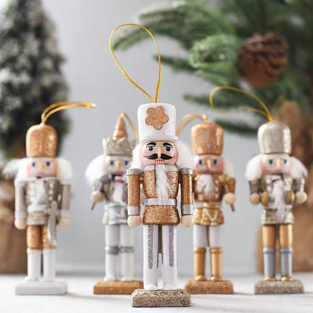Zestaw 5 drewnianych ozdób w k – Nutcracker Figurine recenzja i cena